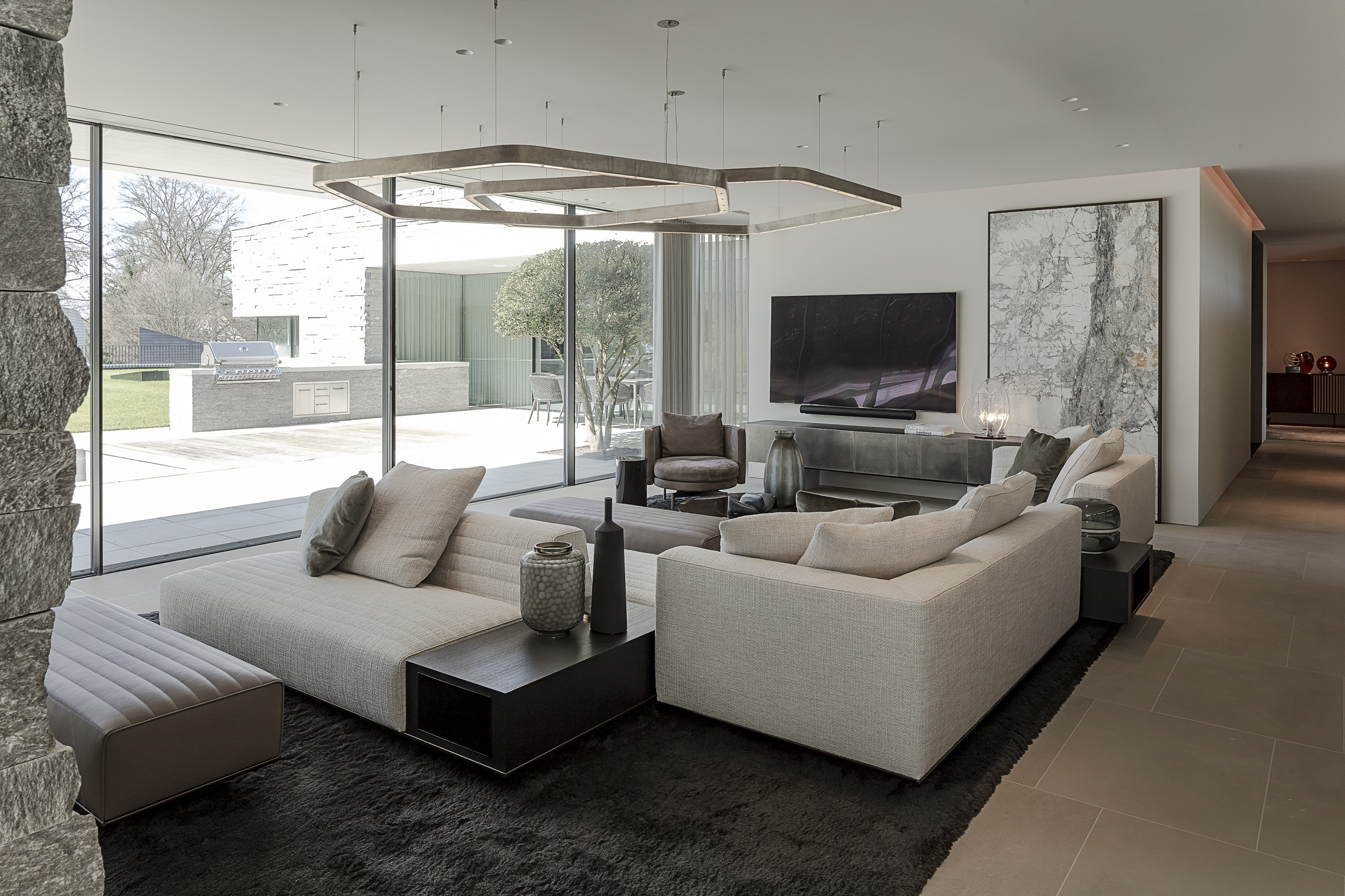 Interiorfotograf Gabriel Büchelmeier, Foto Wohnzimmer mit Möbel von Minotti